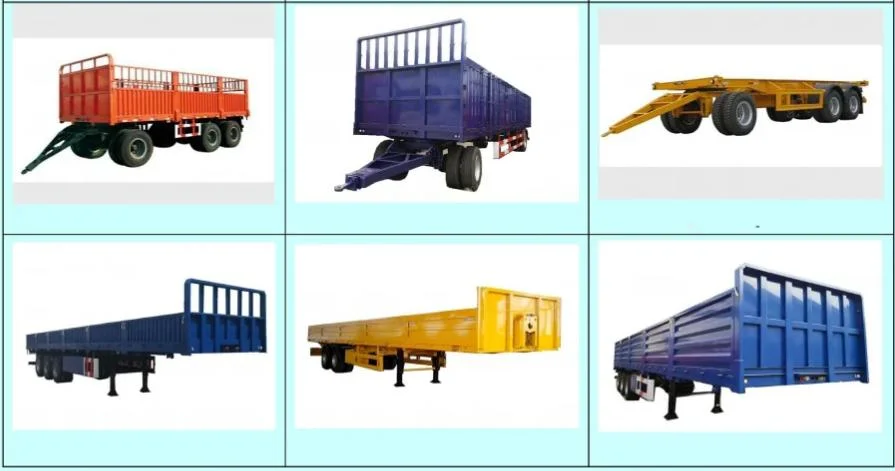 3 Axles Cargo Fence Trailer Container Chassis Dump Trailer Farm Tractor Machine Forklift Wheel Loader Dump Truck Tractor Truck Dumper Vehicle Auto Spare Parts