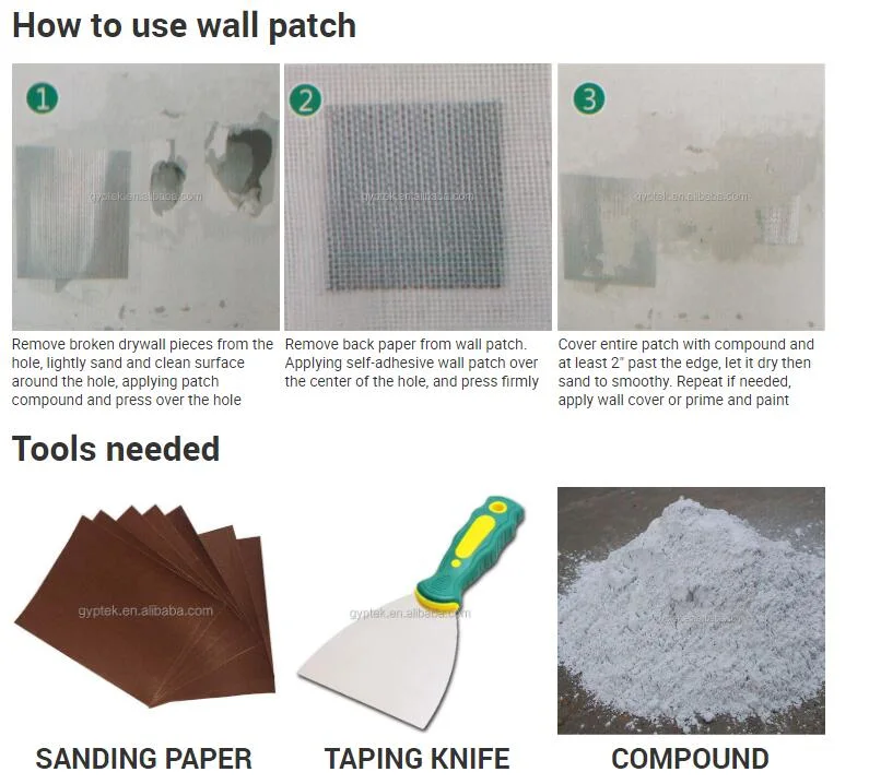 Fiberglass /Aluminum Board, Adhesive /Drywall/Wall Patch, Drywall Repair Kit 2X2; 4X4; 6X6; 8X8;